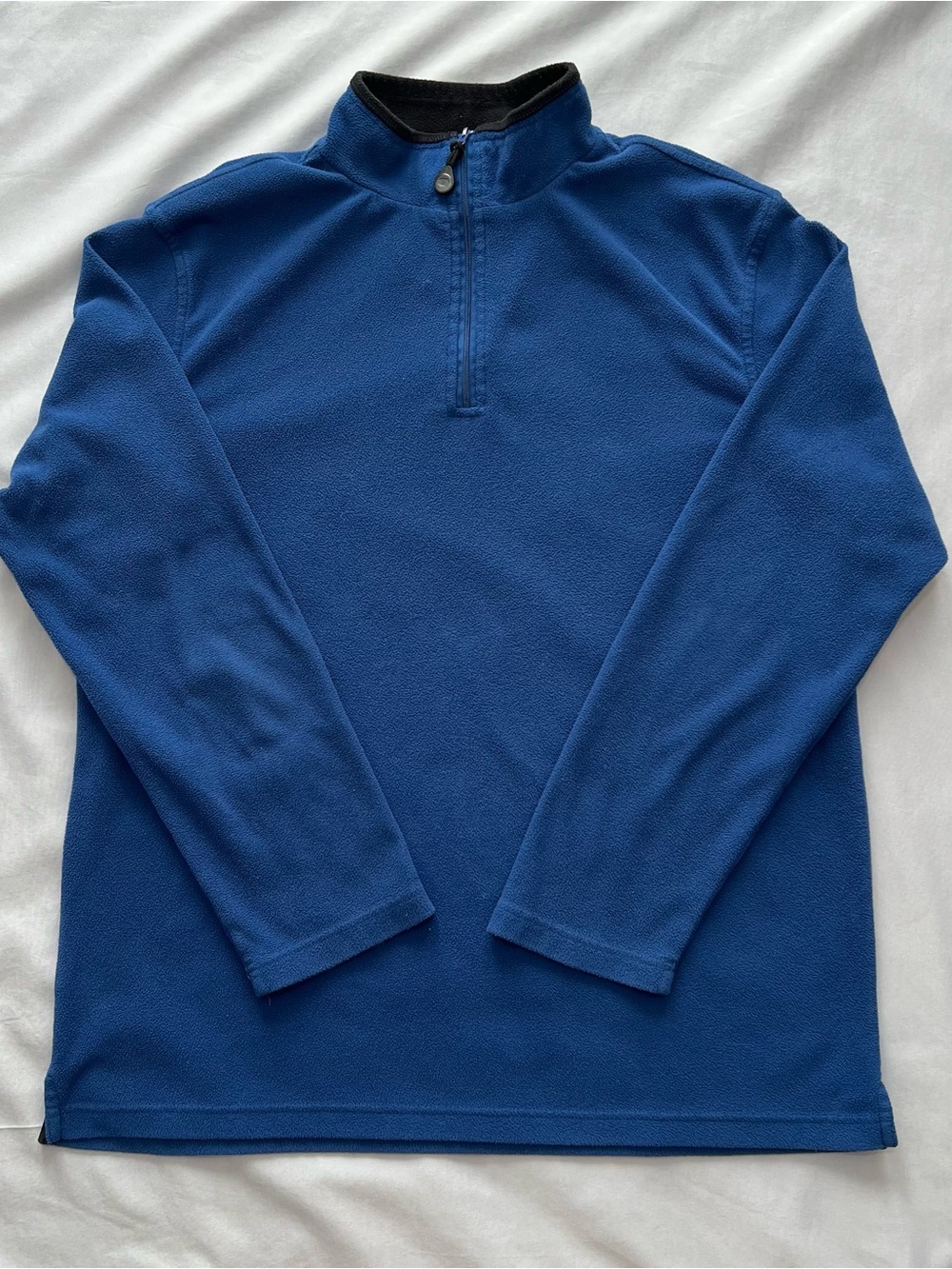 Perry Ellis Royal Blue Quarter-Zip Pajama Sleep Pullover - Size L